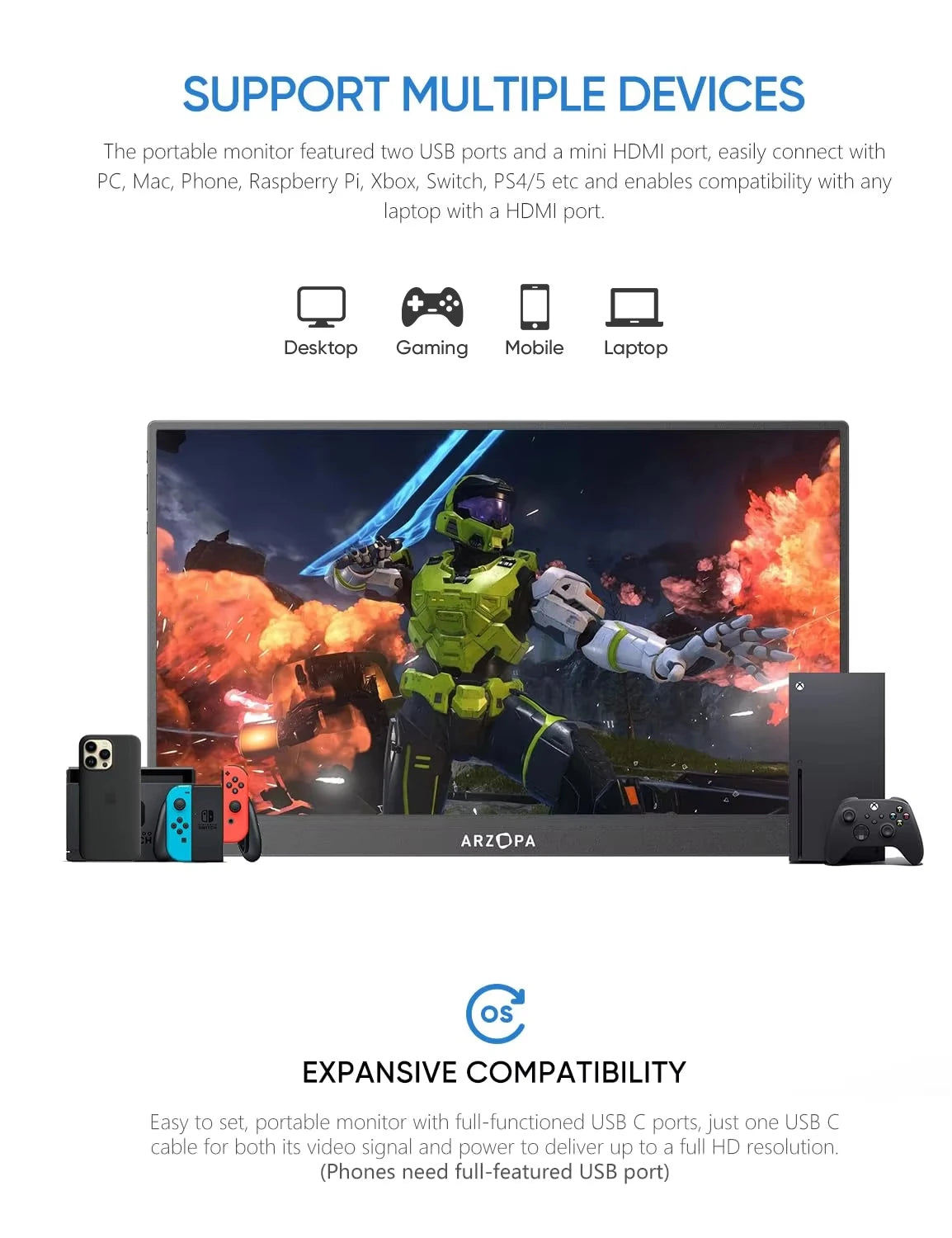 15.6-Inch Portable Touchscreen Monitor – 10-Point Full HD IPS