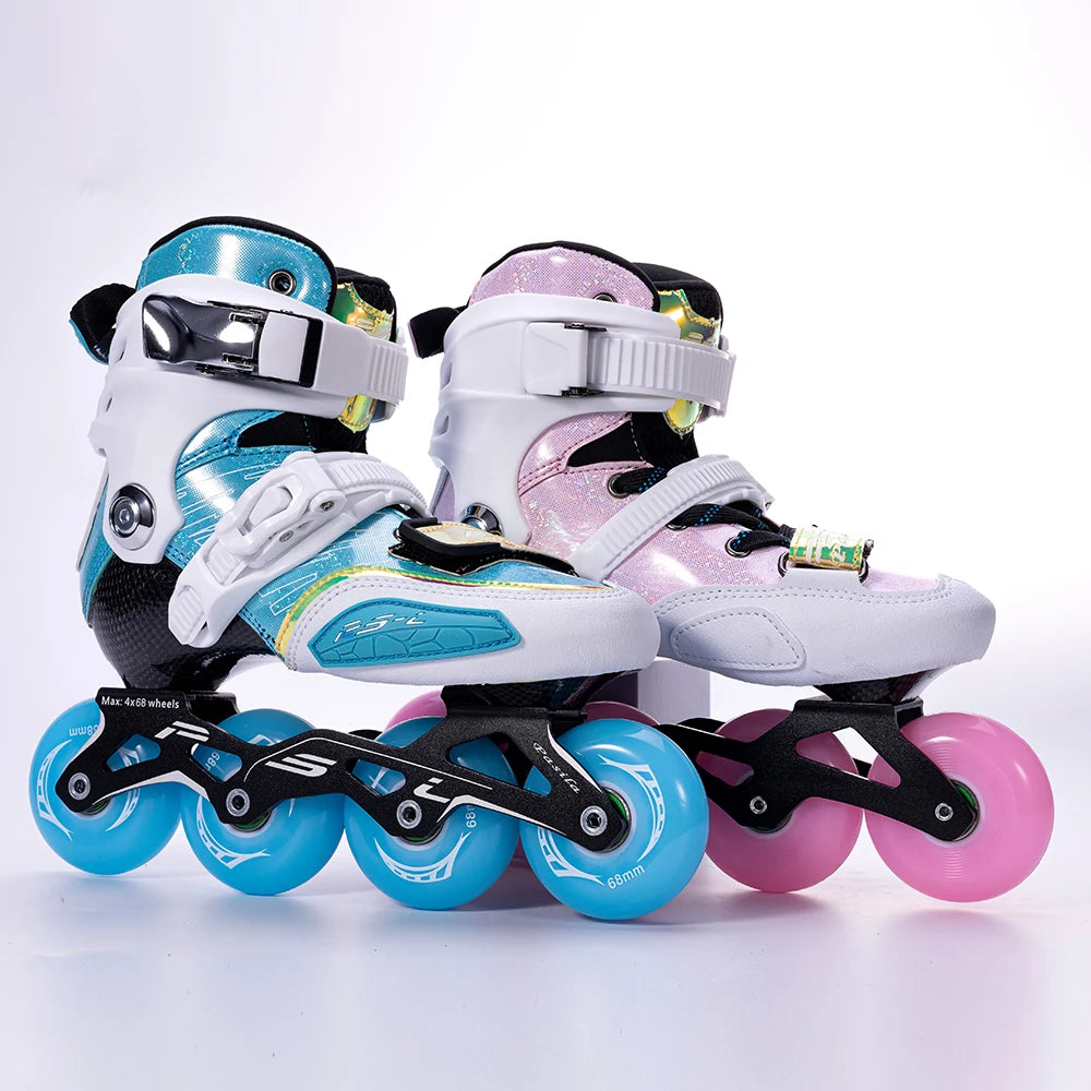 Pasica Carbon Fiber Inline Slalom Skates – Adjustable Children's Roller Skating Shoes for Sliding & Slalom