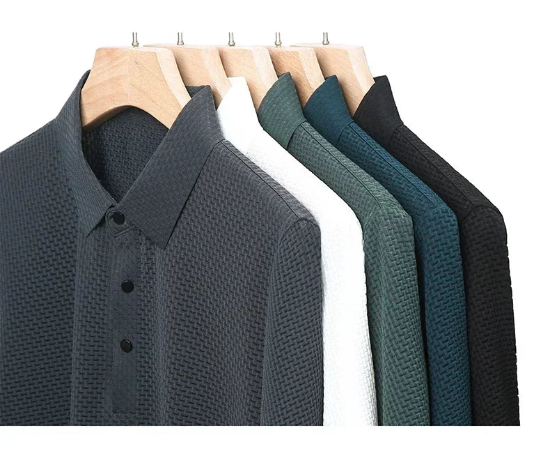 Men's Ice Silk Breathable Polo Shirt — Business Casual Short Sleeve Summer Top
