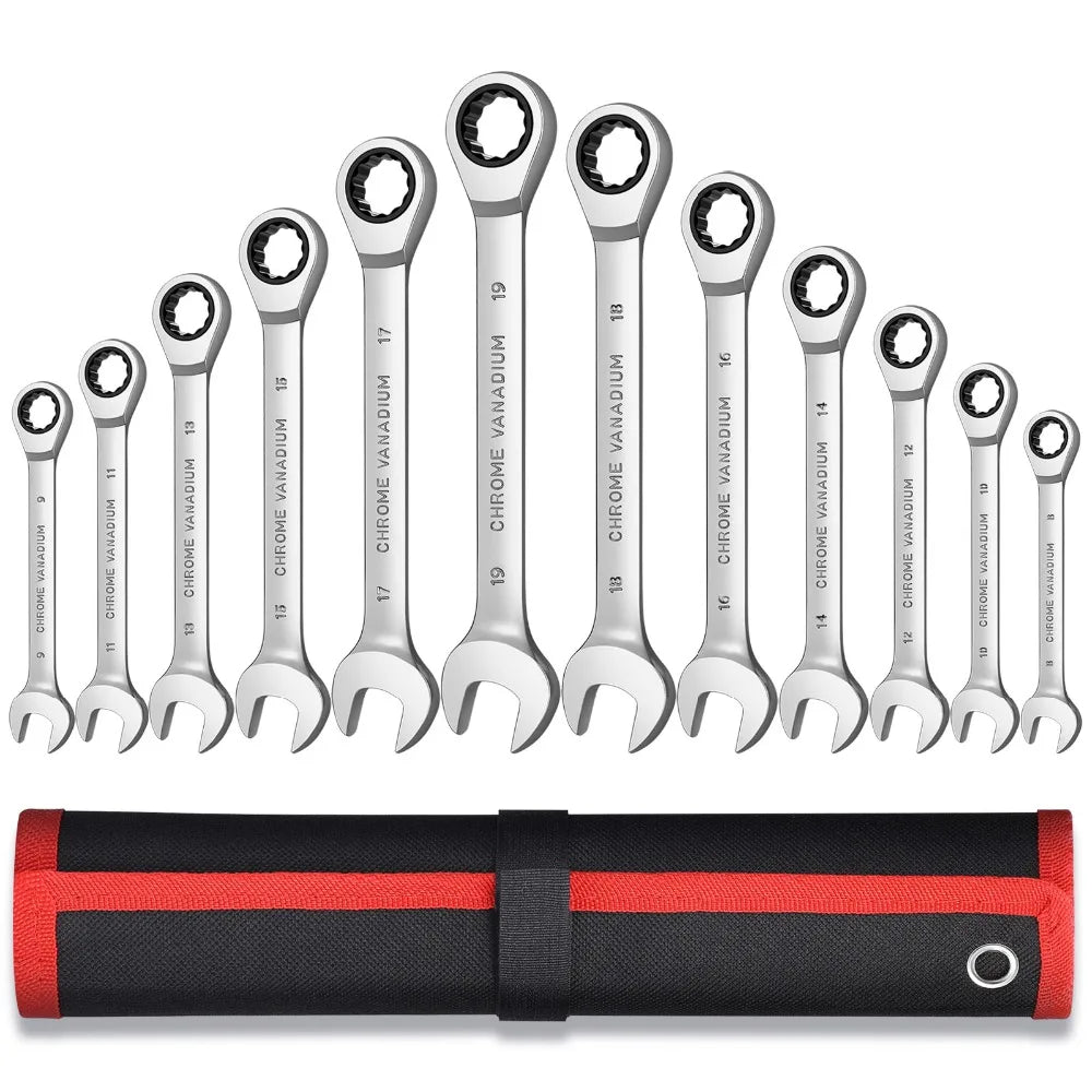 72-Tooth Metric Ratcheting Wrench Set