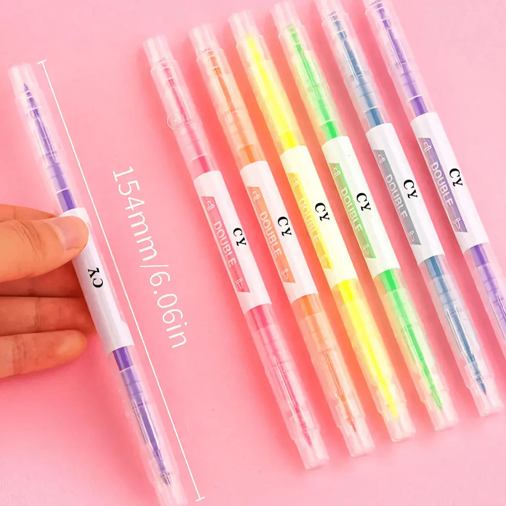 6-Color Dual-Ended Study Highlighters
