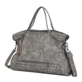 Luxury Matte Frosted PU Large Square Tote Bag – Rivet Designer Handbag for Women