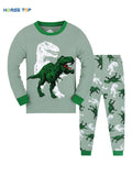 Kids' T-Rex Dinosaur Pajamas Set | Long Sleeve Top & Pants Comfy Casual Boys Loungewear