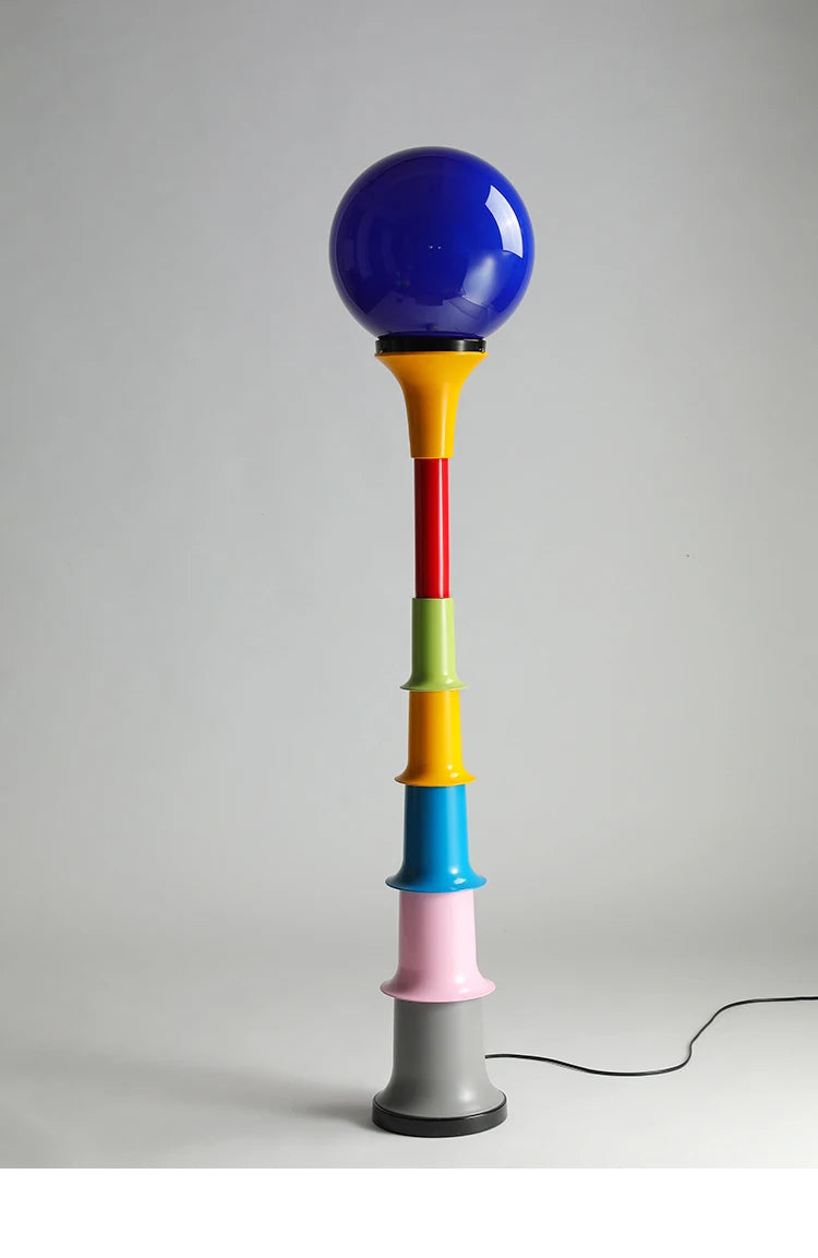 Colorful Floor Lamp – Memphis-Inspired Globe Design