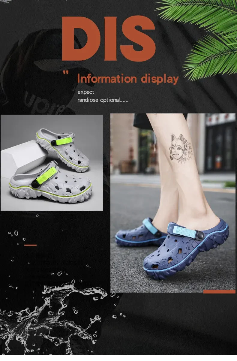Men's Summer Clogs — Non-Slip Breathable Thick Bottom Beach Sandals Big Size 45 46 47