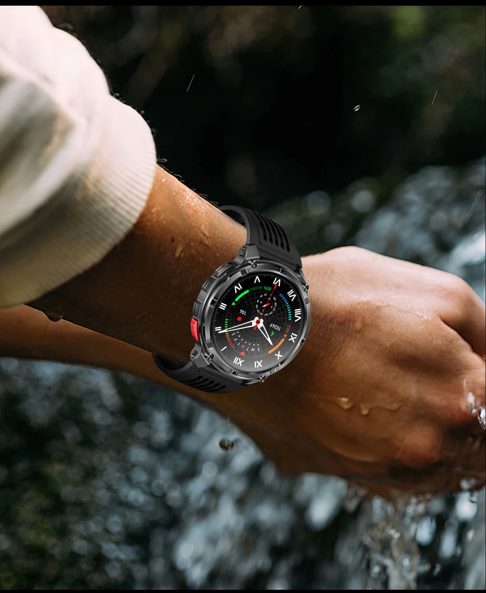 T-Rex3 Pro GPS Military Smartwatch – 1100mAh, 5ATM Waterproof, Sports Run Tracker & Compass