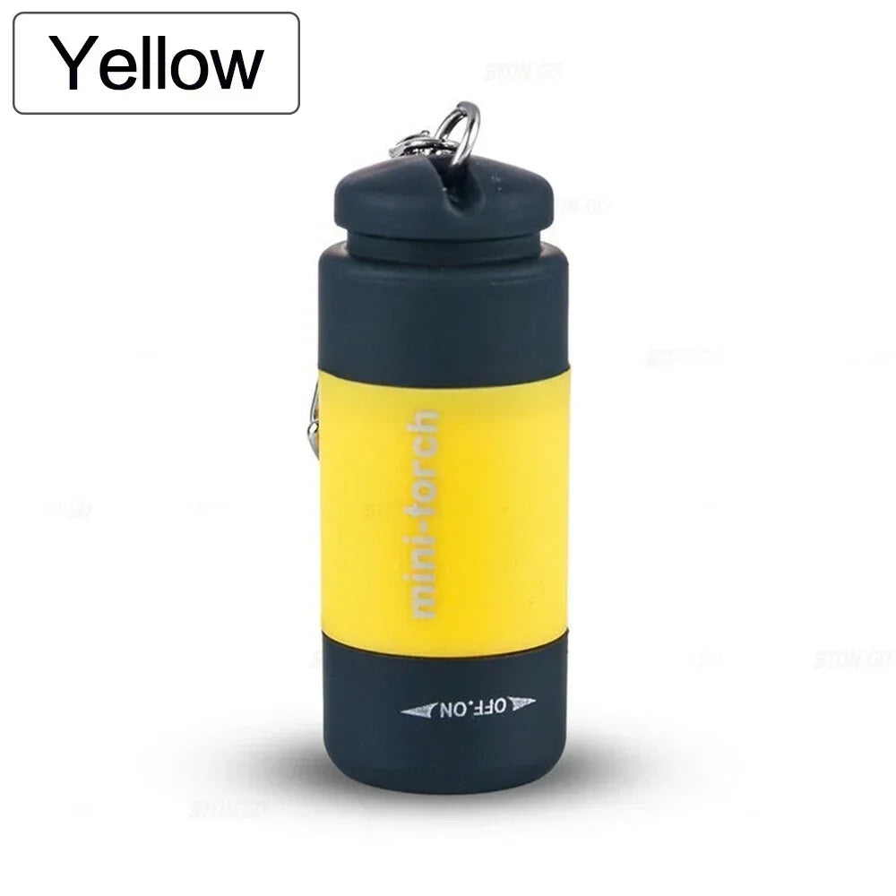 USB Mini Keychain Flashlight – Rechargeable EDC Torch, Waterproof, 16 Colors, Pocket-Sized LED Light