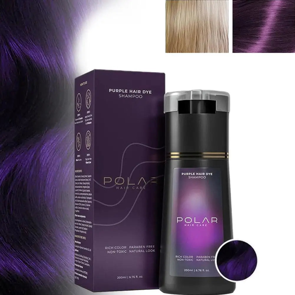 Hair Dye Shampoo For Gray Hair For Women Men Natural Hair Dye Kit Semi Permanent Hair Dye Shampoo Black Brown Purple 200ml