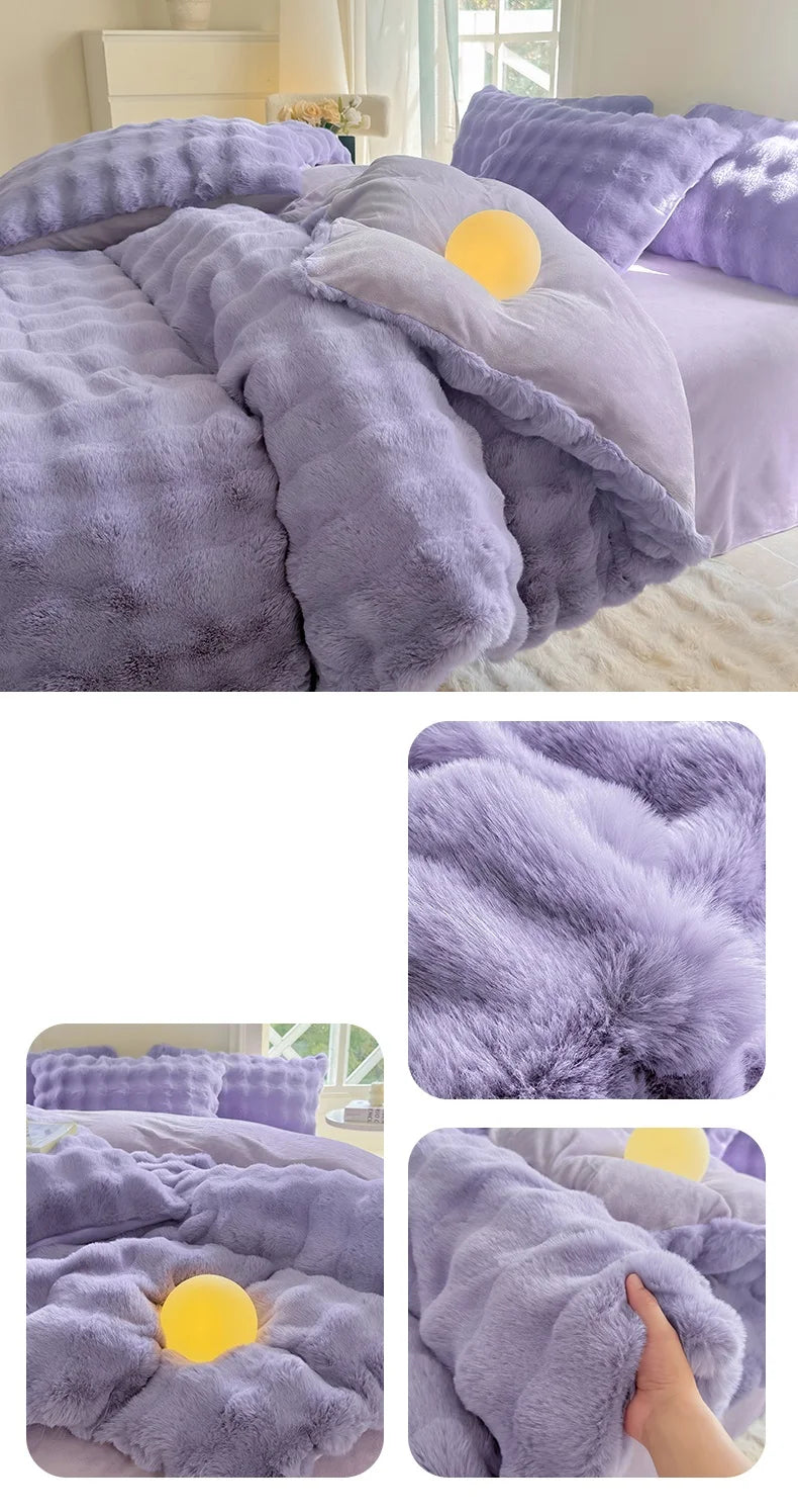 Plush Solid Color Duvet Cover – 300TC Warm Skin-Friendly Comforter Cover, 11 Colors & 4 Sizes