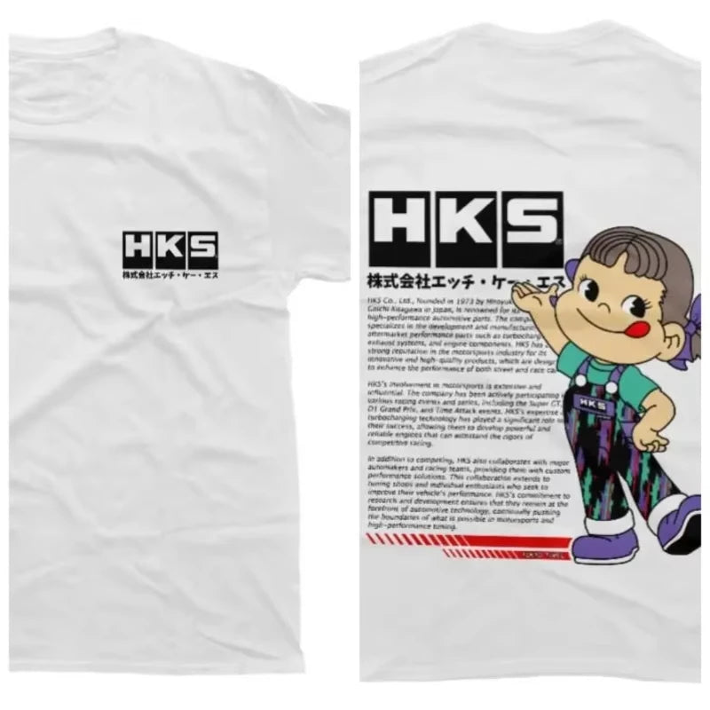 HKS JDM Car Enthusiast T-Shirt — Drifting Drag Racing Cotton Streetwear Tee