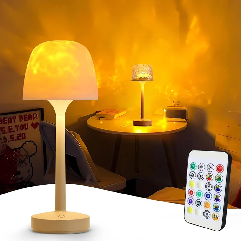 Water Ripple Lamp – Rechargeable RGB & Touch