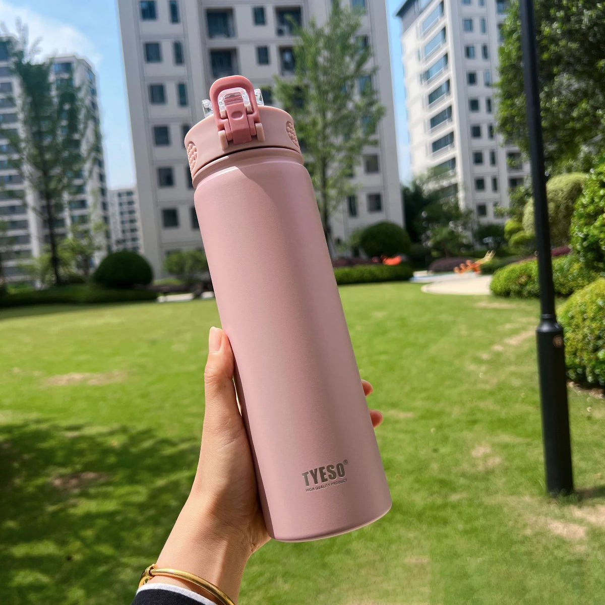 TYESO 304 SS Vacuum Thermos Bottle – Wide Mouth, Leakproof, 6–12Hr, 600–1200ml, 10+ Colors, Optional Cup Bag