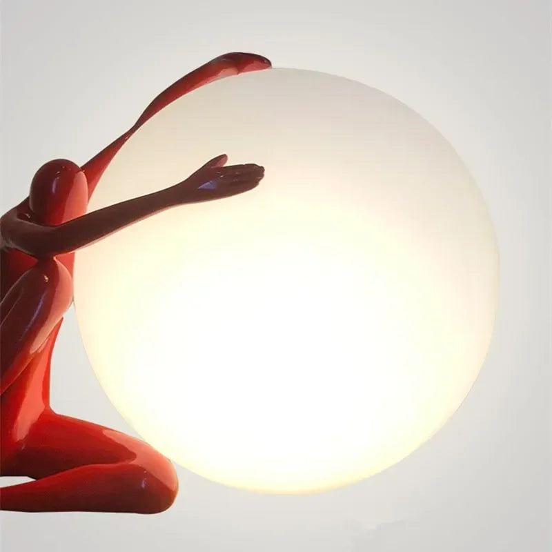 Sculptural Globe Lamp – Figure and Frosted Glass