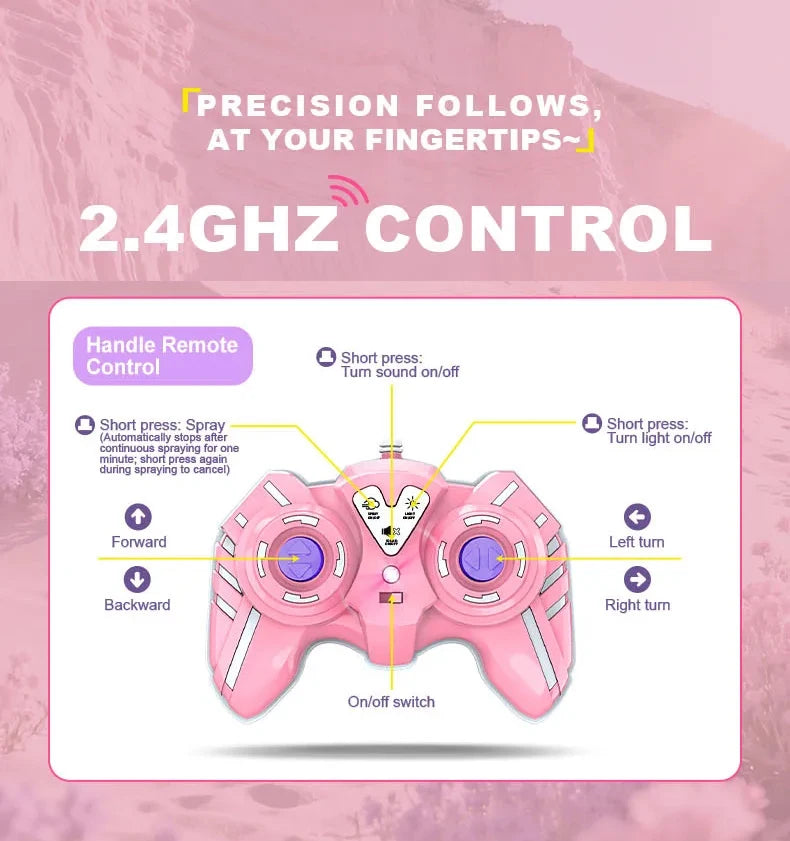 1:16 New Spray Remote Control Car  2.4G DIY stickers music light spray off-road toy car for Girls Toy Car
