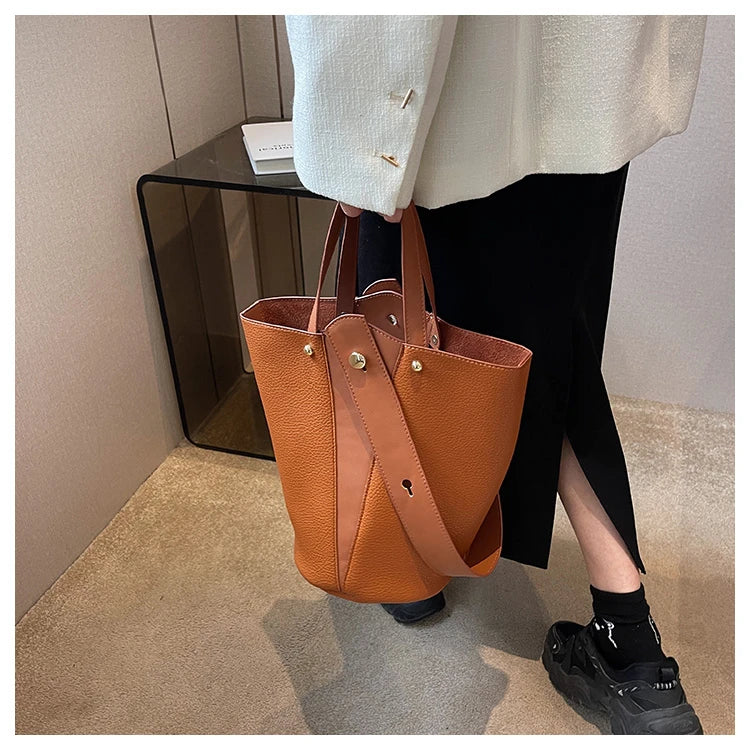 Luxury PU Bucket Bag – Trending Crossbody Shoulder Tote for Women 2026