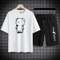 Men's Gradient Print T-Shirt & Shorts Casual Summer Sporty 2-Piece Set