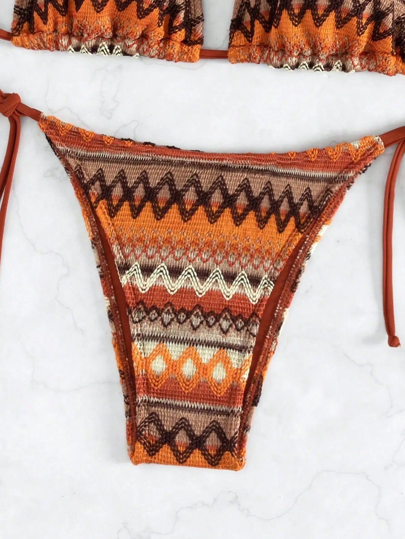 2026 Women's Knitted Striped Bikini Set | Triangle Bra, Suspender Halter, Backless, High Waist, 2-Piece Swimwear S-L