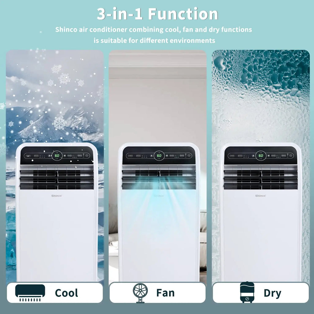 12000 BTU Portable Air Conditioner WiFi Cool Fan Dehumidifier 450 SqFt Remote 24H Timer Install Kit, Custom
