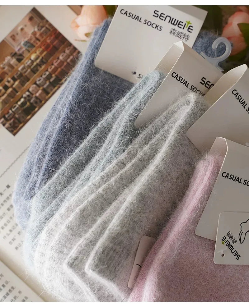 Thick Cashmere-Blend Winter Crew Socks
