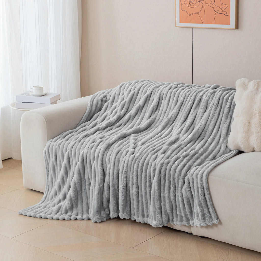 Soft Flannel Blanket – Warm Nap Throw in Multiple Colors, Christmas Gift Blanket