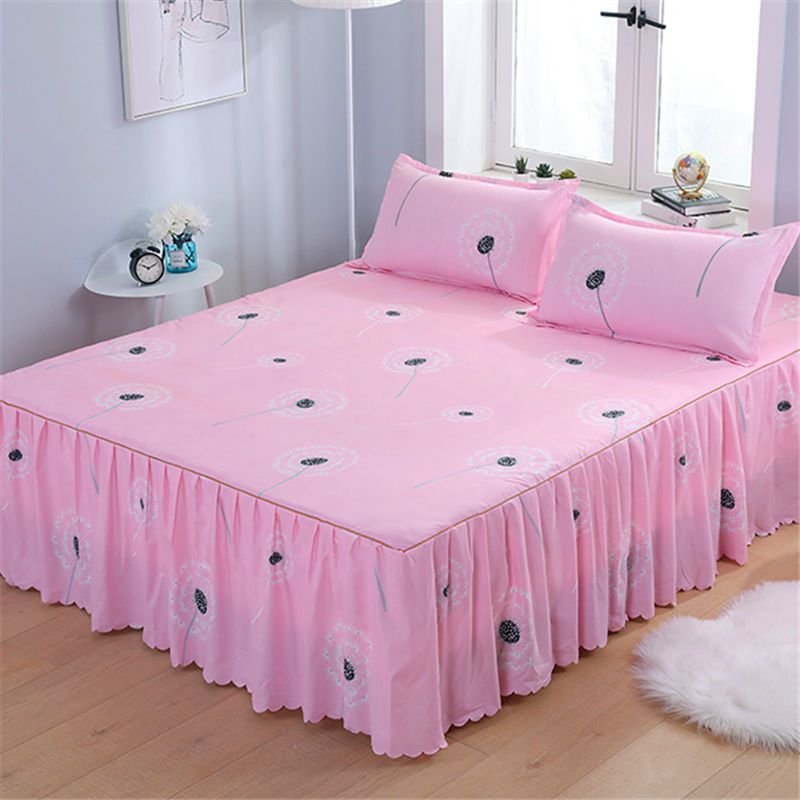 Cotton Quilted Bed Skirt – Double-Thickened Non-Slip Breathable Mattress Cover