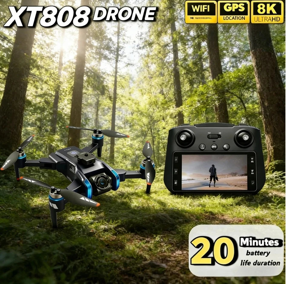 Original GPS XT808 Max Foldable RC Quadcopter Helicopter Brushless Motor Drone Professional+ HD Dual Camera 5G WIFI FPV Dron X