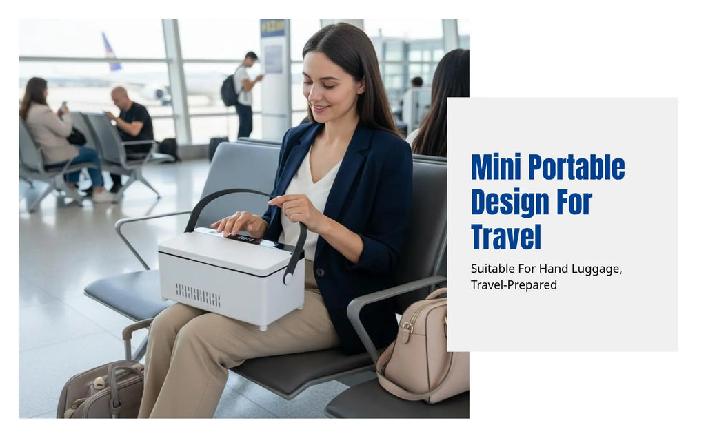 Portable Insulin Cooler Box – Rechargeable Mini Fridge, Large Capacity Medicine Storage for Travel & Airplane Approved