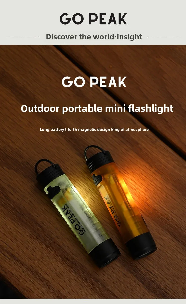 GOPEAK Pocket Mini Flashlight – Hat Clip, USB Rechargeable, Magnetic, Glow-in-Dark EDC Light