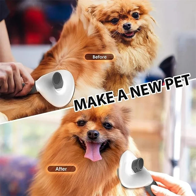 Self-Cleaning Pet Grooming Brush – Dog & Cat Dematting Comb for Shedding & Hair Removal