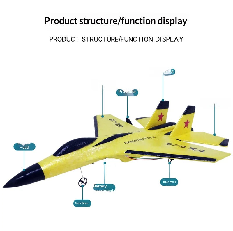 SU35 Scale 2.4G RC Fighter Glider Airplane – EPP Foam Hobby Plane for Kids & Beginners