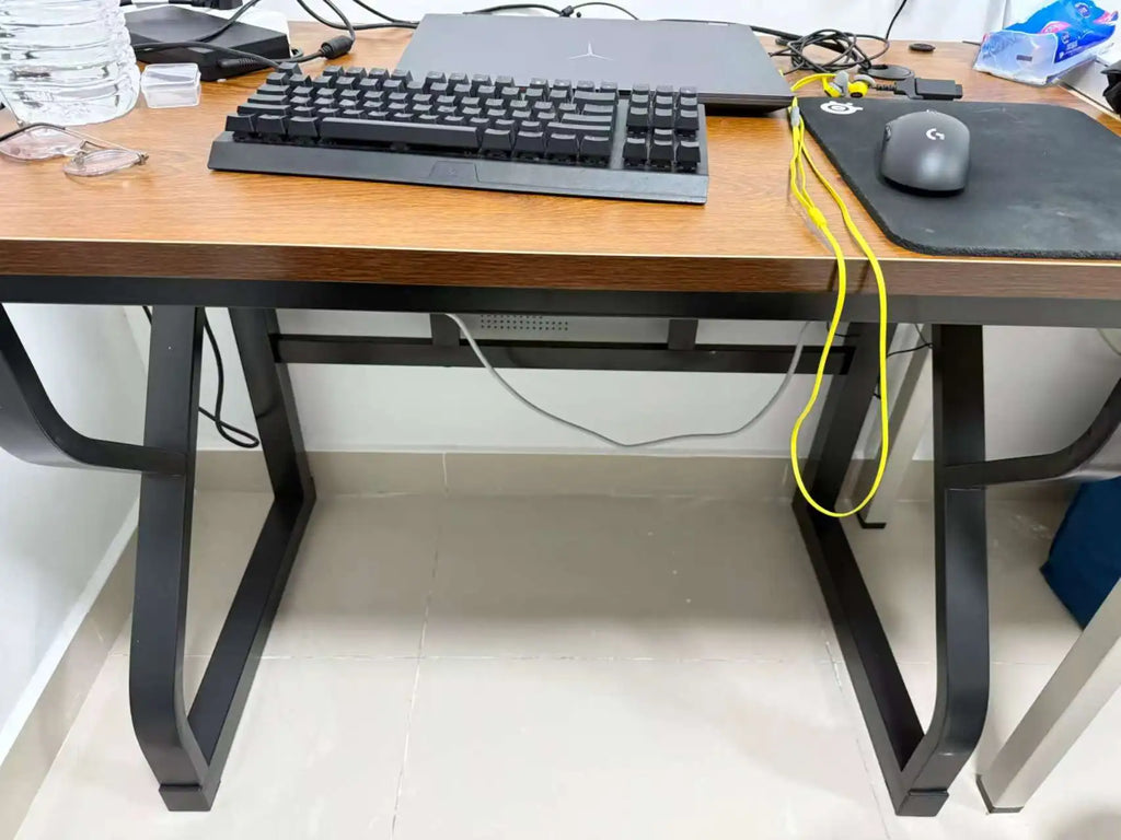 Solid Wood Core Gaming & Home Office Desk — E0 Eco-Friendly, Dual Cable Management, Multiple Sizes & Styles