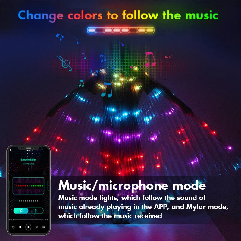 RGB LED Butterfly Wings Costume — Belly Dance & Halloween Dress-Up