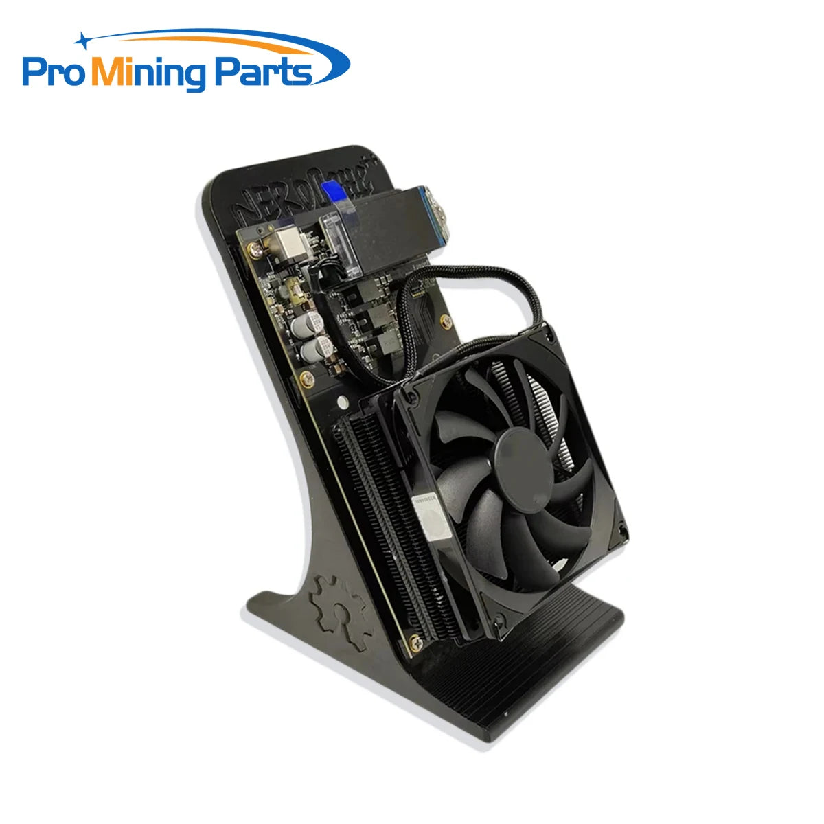 NerdQaxe++ Rev6.1 Bitcoin Solo Miner – 6 TH/s, 75W, 4× BM1370 ASIC, Wi-Fi, Orange & Black
