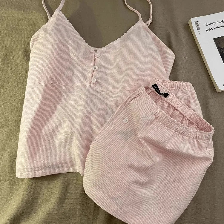 Women's 100% Cotton Short Sleeve & Shorts Pajama Set | Cute Summer Sleepwear
