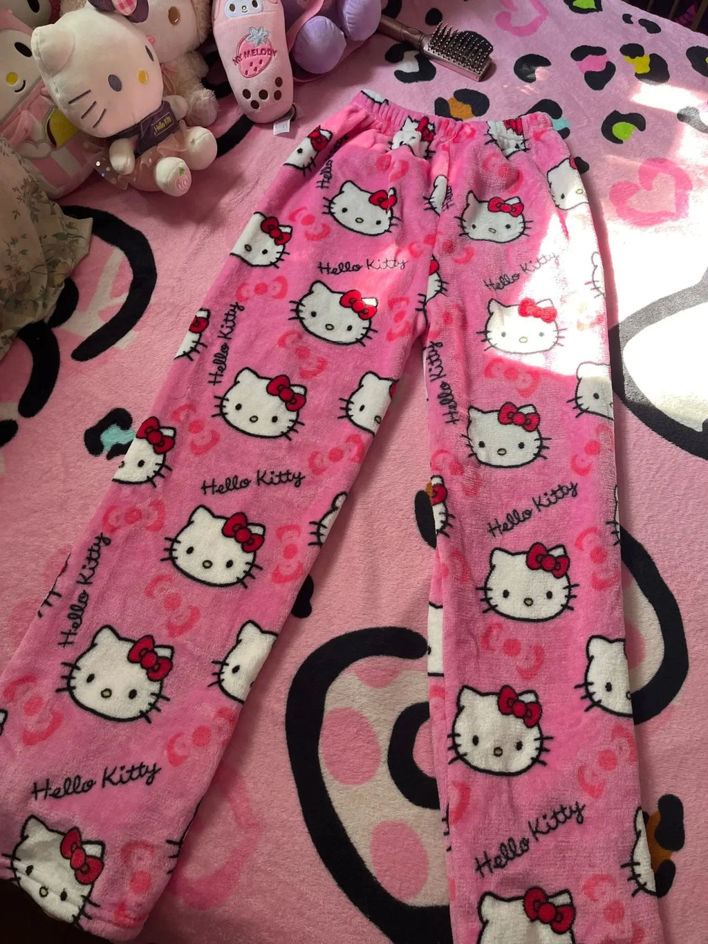 Y2K Hello Kitty Anime Couples Pajamas | Cartoon Casual Homewear Trousers Set