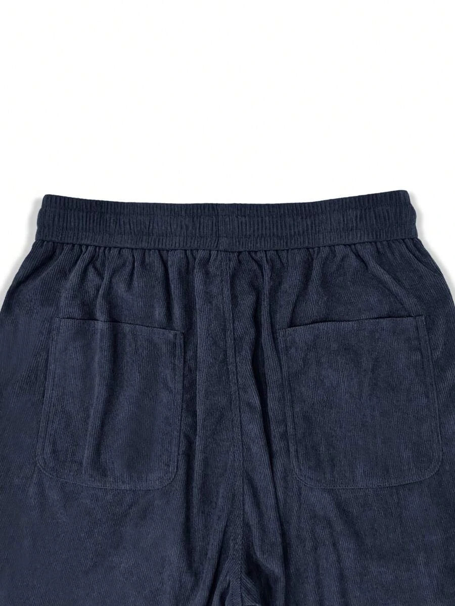 Men's Corduroy Straight Leg Thermal Trousers — Warm Casual Winter Pants