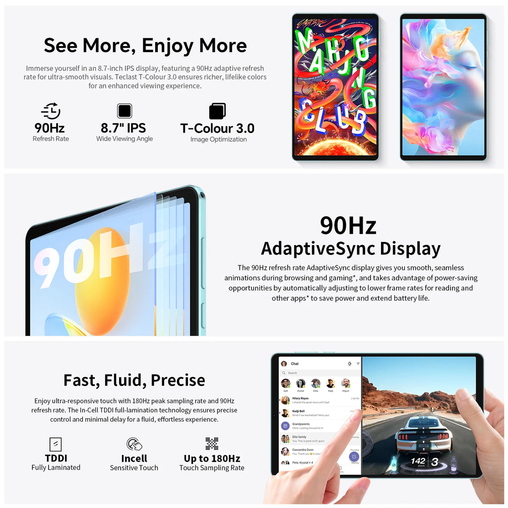 Teclast P50 Mini 8.7" Android 15 Tablet – 12GB RAM, 128GB, 90Hz, Widevine L1