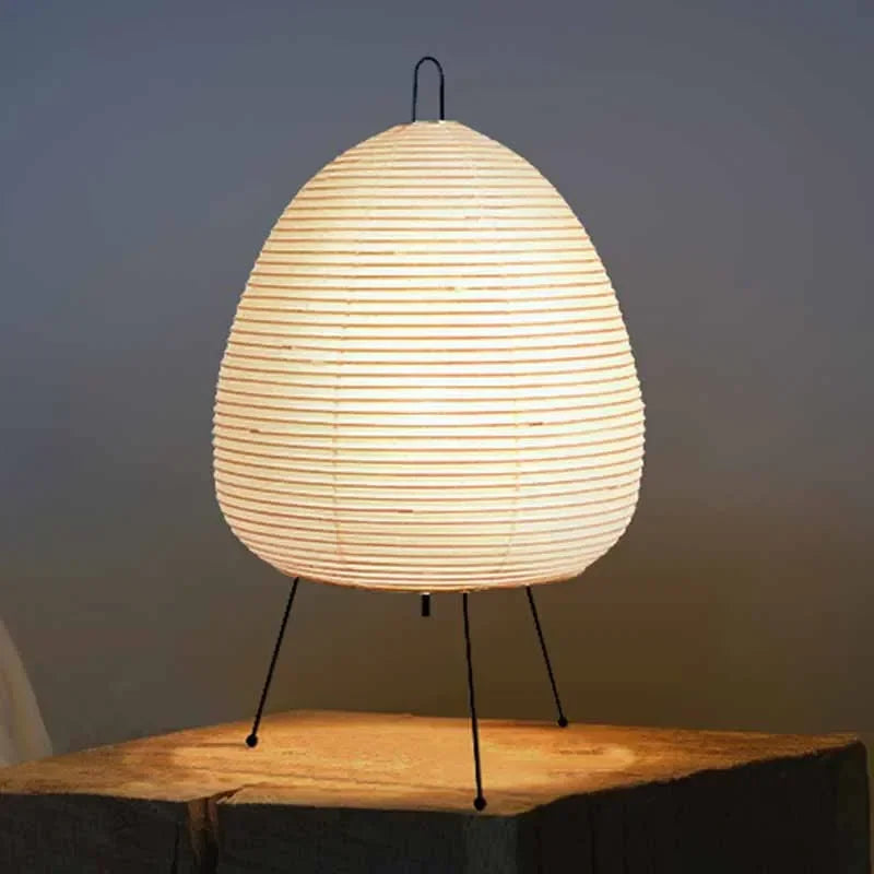 Rice Paper Table Lamp – Japanese-Style Tripod Light