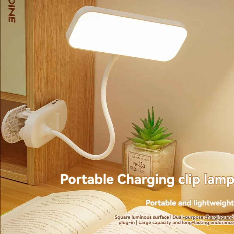 Clip-On LED Desk Lamp with USB Charging – Dimmable Touch Light for Dorm, Bedroom & Office
