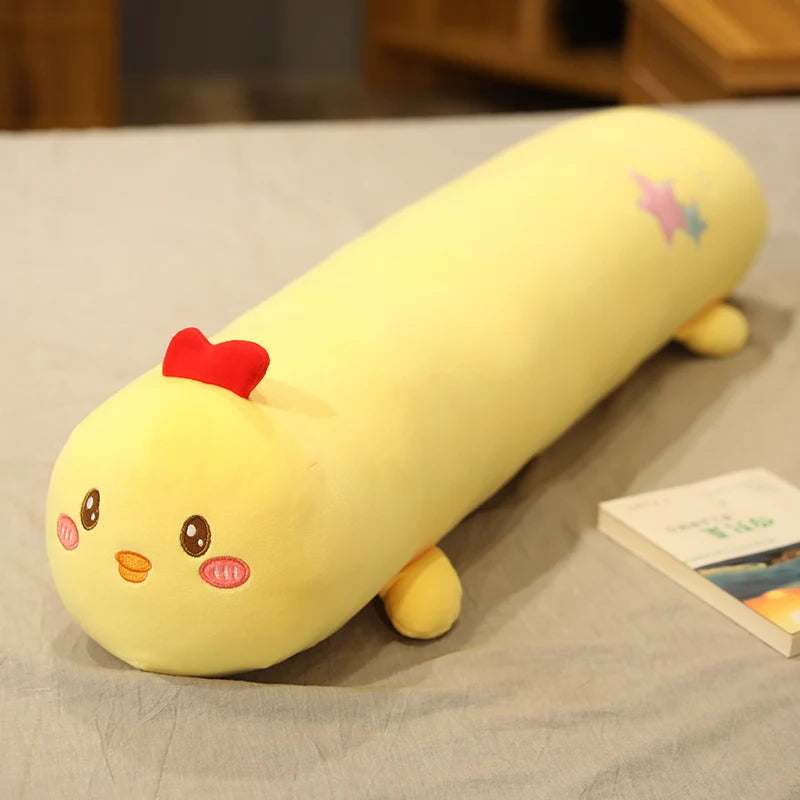 Cervical Roll Neck Pillow Cover – Soft Cartoon Print, Zipper Closure, 80–140cm