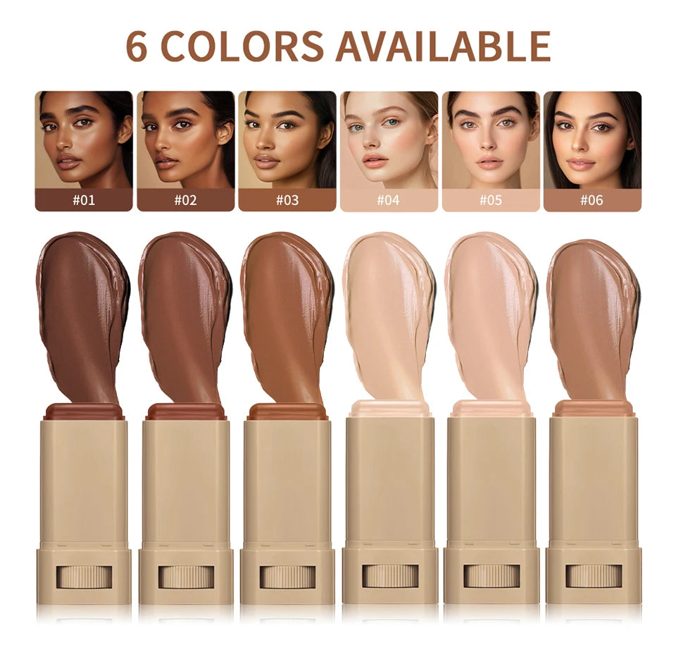 Skin Tint Foundation Stick — Waterproof Nourishing Tinted Serum Contour Balm