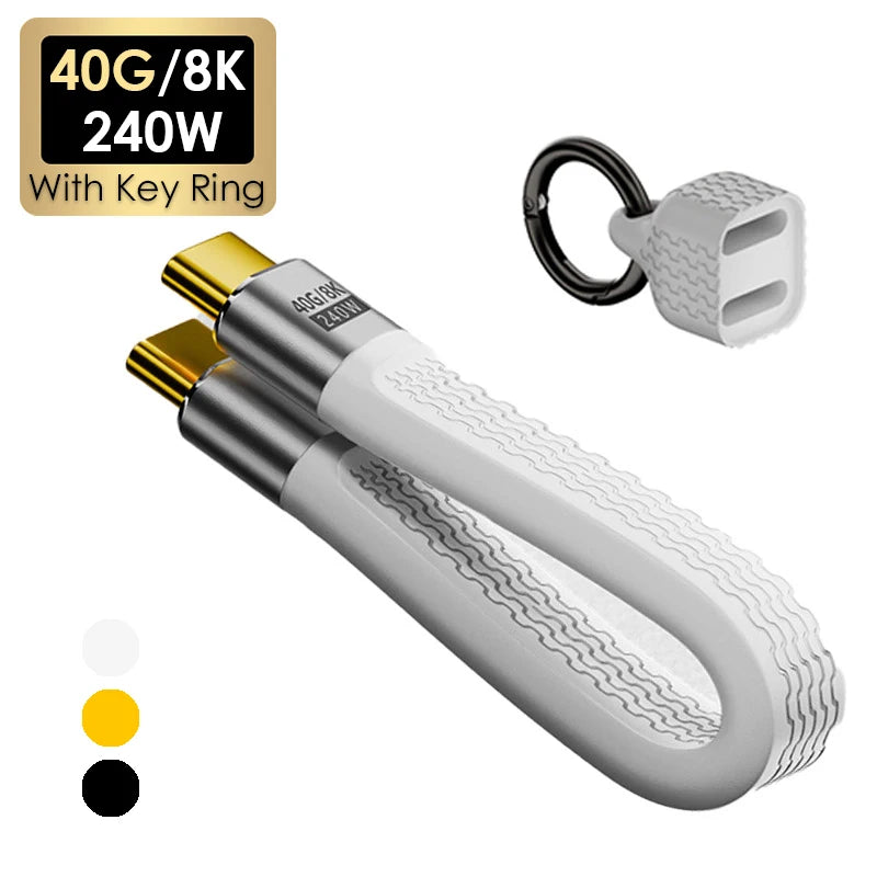 40Gbps USB4 Cable — 8K@60Hz Video, 240W Charging & Thunderbolt 4 Compatible
