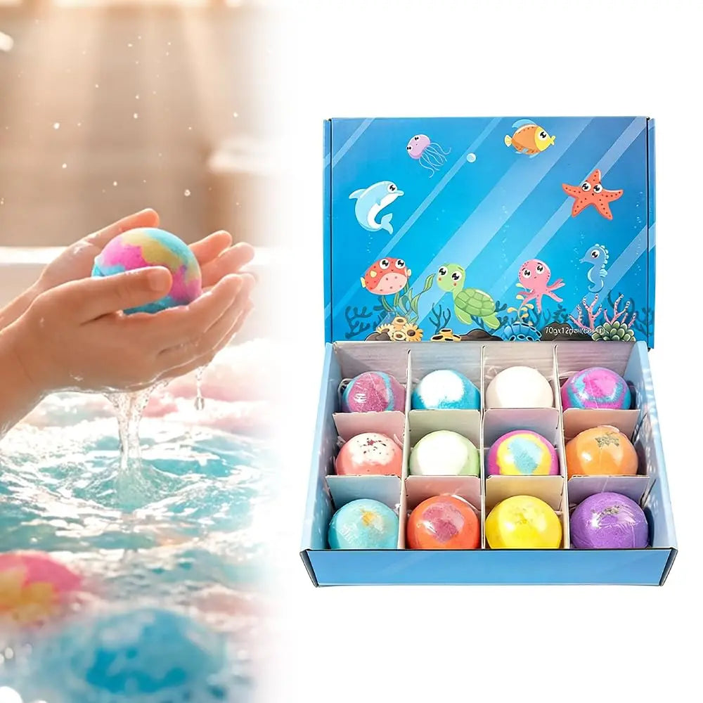 Ocean Bath Bombs for Kids – 12-Pack with Surprise Toy Inside, Easter & Gift Set