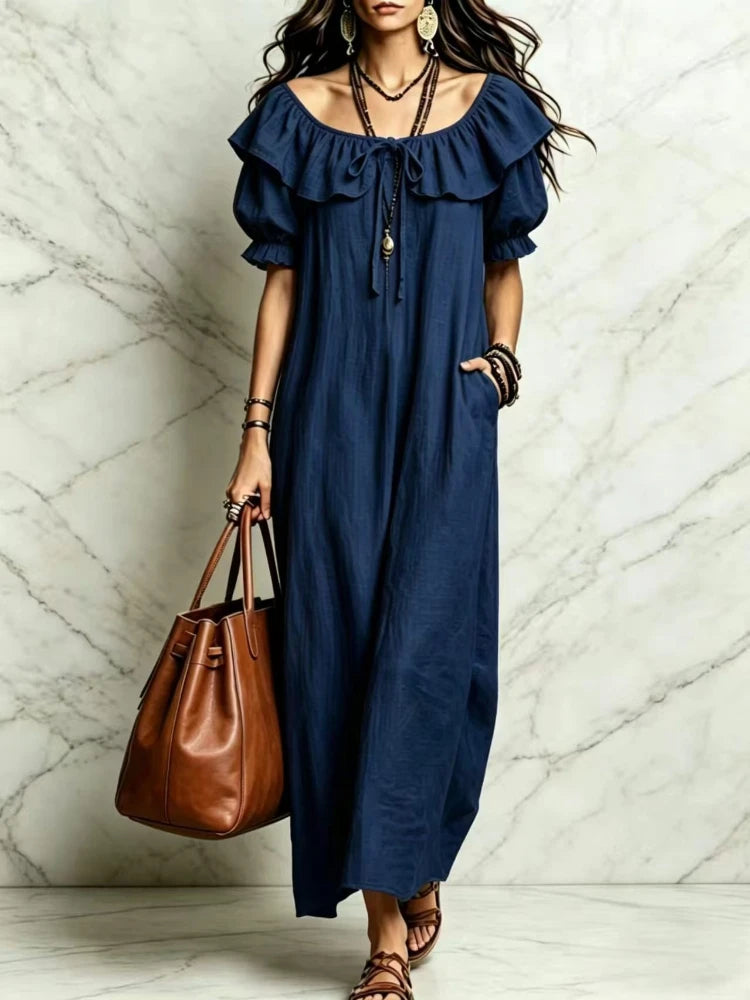 Y2K Sleeveless Ruffles Splice Party Beach Maxi Dress — Casual Elegant Long Dress