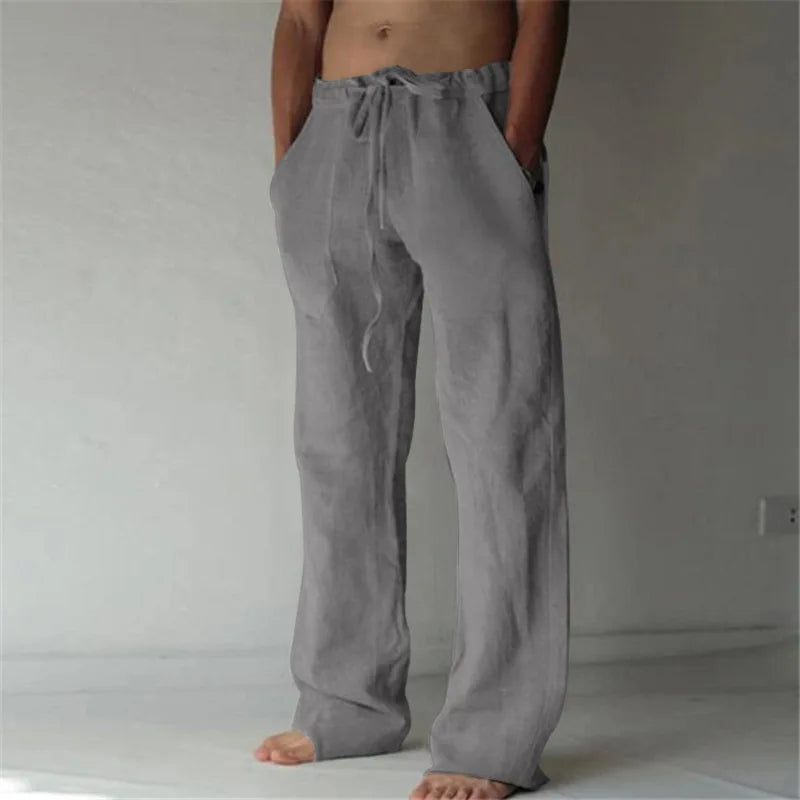 Men's Cotton Linen Casual Pants — Lightweight Breathable Trousers
