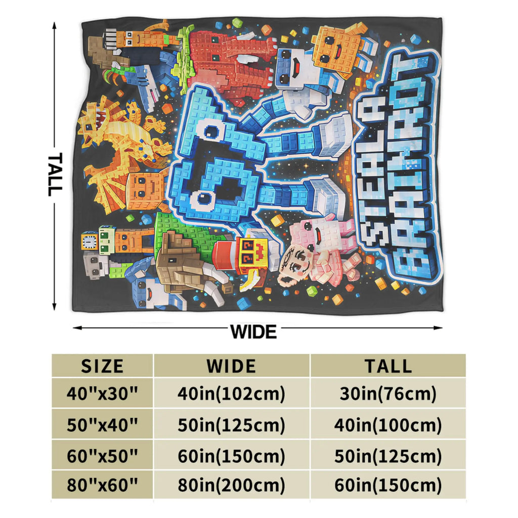 Brainrot Meme Flannel Blanket – Warm Novelty Throw for Bedroom, Sofa & Bed, Multiple Sizes