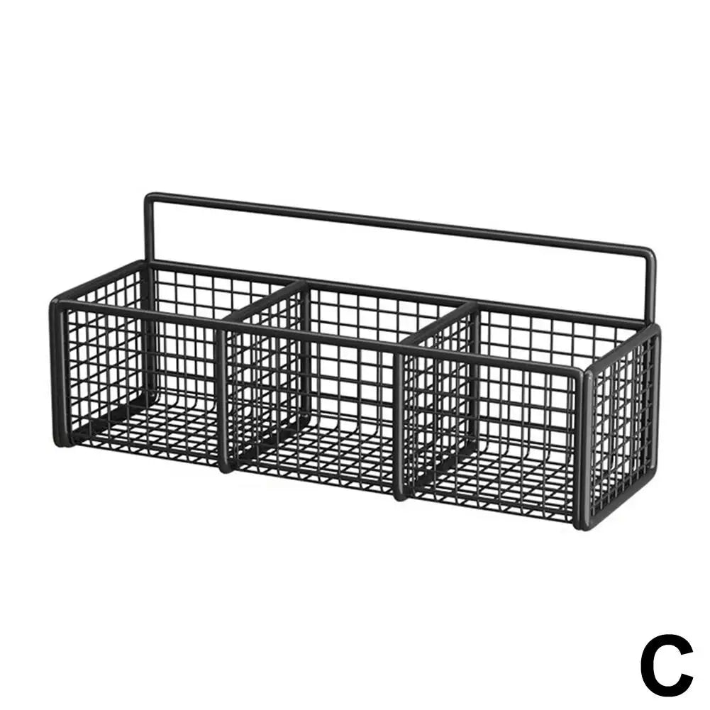 Wall-Mounted Metal Kitchen Shelf — Multi-Function Bath & Shampoo Organizer