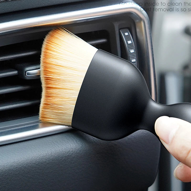 Car Air Vent Cleaning Brush with Casing — Soft Bristle Crevice Dusting Tool for Car Interior Detailing