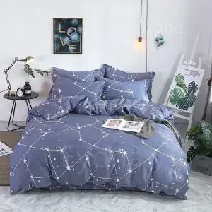 Plaid Print Duvet Cover – Lightweight Polyester-Cotton Bedding Bag, 24 Colors & 3 Sizes