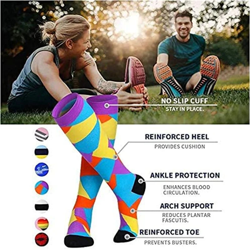 Knee High Compression Stockings 20-30mmHg – 6 Pairs Sports, Medical, Varicose Veins, Pregnancy, Edema & Diabetes